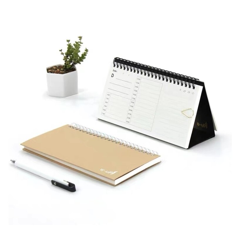 Simple Small Memo Notepad Time Management Planner Self-discipline Clock-in Schedule Blank Drawing Book Thick Paper Coil Ledger