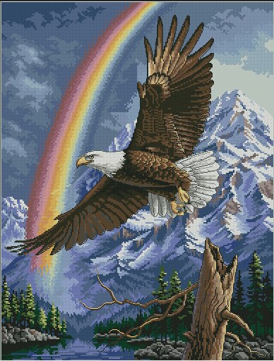 Top popular counted cross stitch kit bald eagle the promise DIM 35020