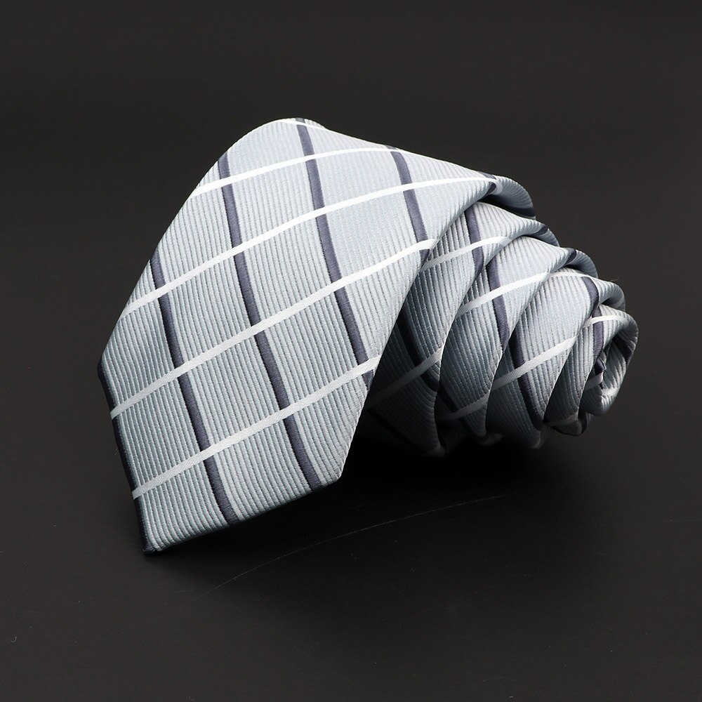 Cravatte scozzesi casuale da 7cm per uomo cravatta blu rossa attillata moda cravatta a strisce in poliestere attività commerciale camicia sottile accessori regalo Cravate: 21