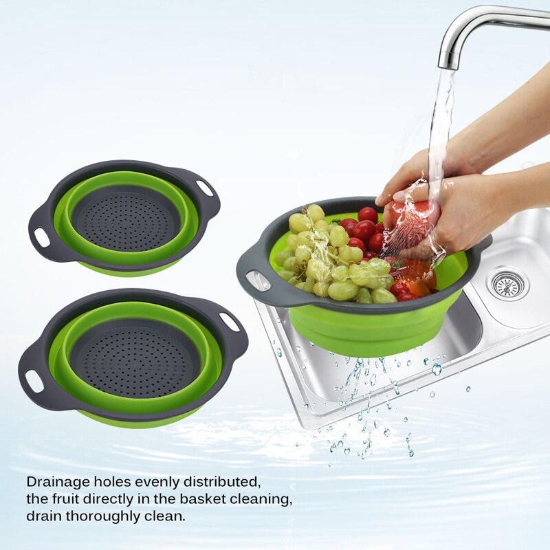 Mosodo Folding Drain Basket Multi-Function Washing Basket Retractable Fruit Basket Kitchen Storage Basket