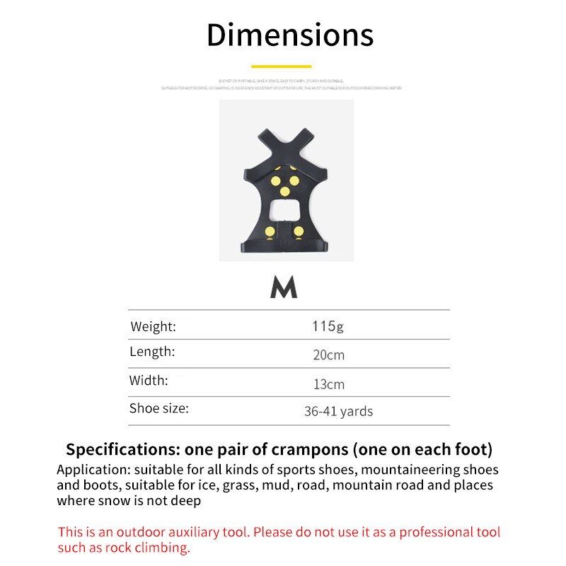 Anti-Slip 10 Studs Sneeuw Ijs Klimmen Schoen Spikes Grips Crampons Cleats Overschoenen Stijgijzers Spike Schoenen Antislip Schoenen cover