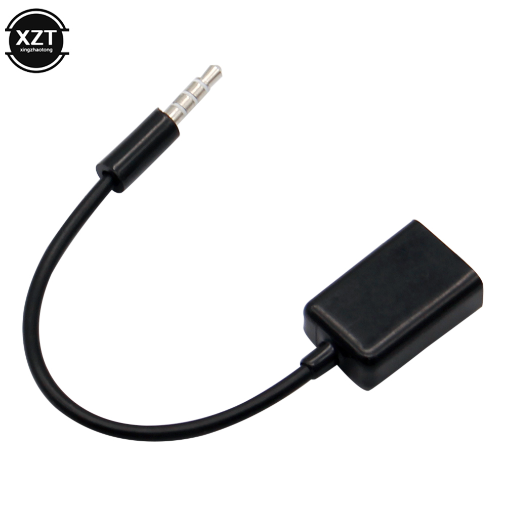 Universal Portable 3.5mm Male AUX Audio Plug Jack To USB 2.0 Male To Female Converter Car MP3 Adapter Cable Adapter Connector