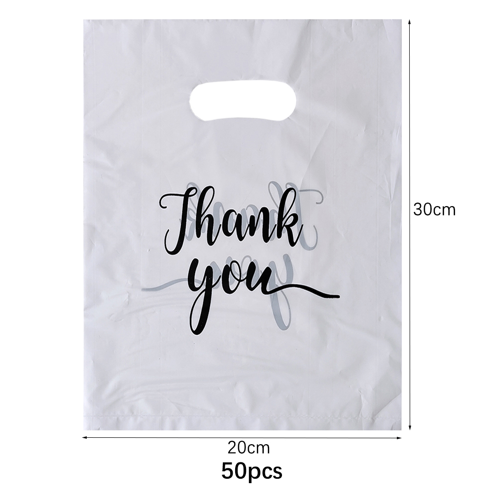 10/50/100 Uds. Bolsas de de agradecimiento, bolsas de plástico para de cumpleaños y boda, recuerdos, compras para pequeñas empresas, embalaje de galletas y dulces