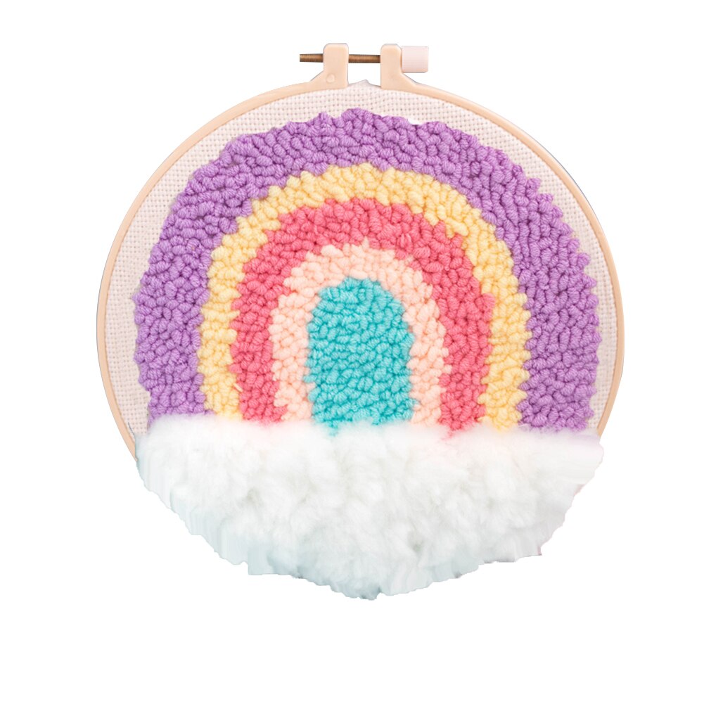 Children Adults Punch Needle Embroidery Kit Beginner Knitting Home Decor Scenery Pattern Woolen Yarn DIY Handmade: 2