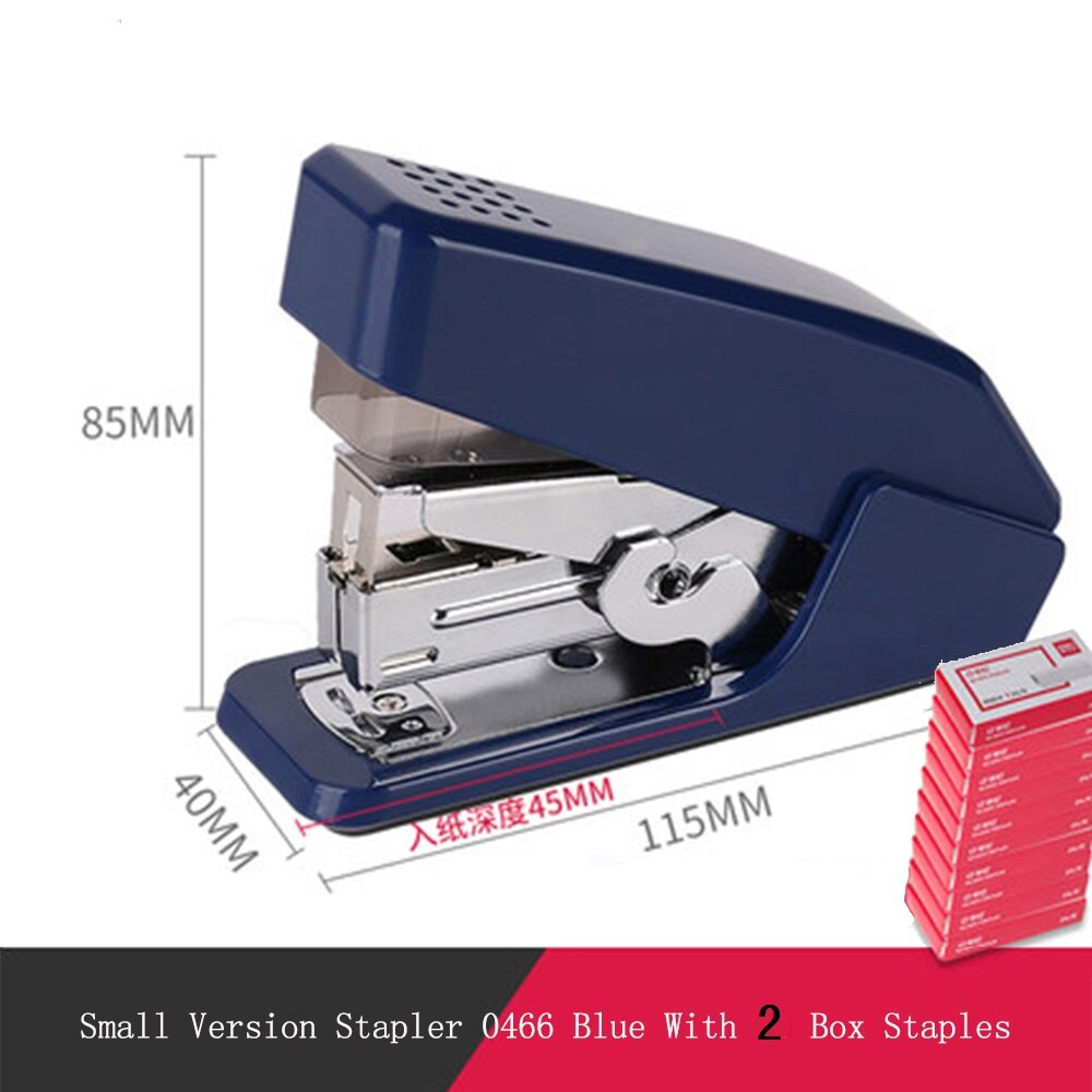 Deli Labor-saving Stapler Multiple Styles With Silicone Anti-skid Base Strong Penetration Office Stationery Supplies: Blue S Ad 2 staples