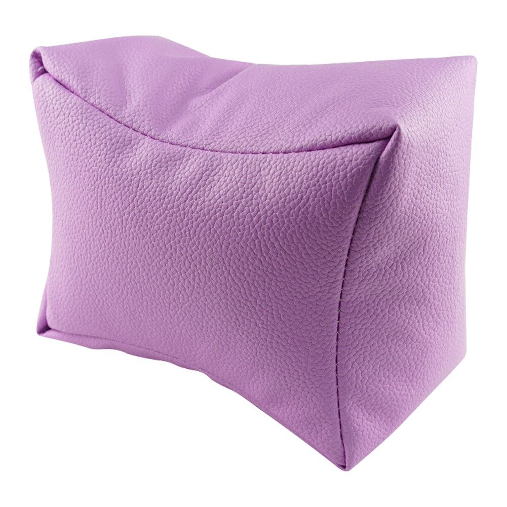 Manicure Home Washable Arm Rest PU Leather Desktop Solid Portable Hand Foot Pillow Detachable Easy Clean Salon Nail Art Pedicure: Paars