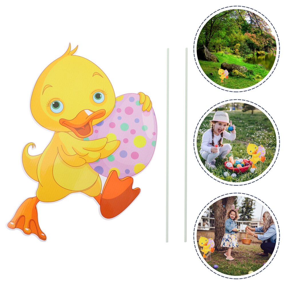 1pc Easter Garden Sign Outdoor Decoration Sign Easter Party Decoration