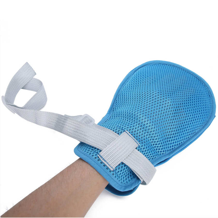 2Pcs Ouderen Patiënt Hand Vaste Terughoudendheid Handschoenen Hand Protector Voorkom Krassen &amp; Letsel Veiligheid Hand Palm Controle Mitt Handschoenen