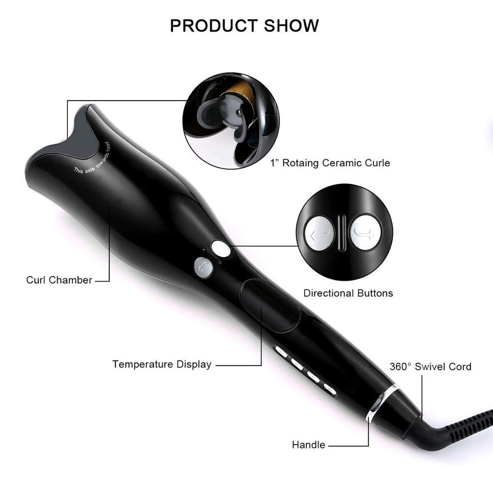 Automatische Professionelle Luft Dreh Haar Curler Lockiges Haar Artefakt Faul Elektrische Dreh Eisstockschießen Eisen Große Rolle Wasser Welligkeit