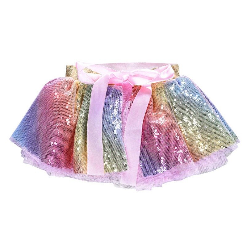 2020 meninas crianças tutu festa dança ballet bebê bling traje saia + orelhas bandana conjunto tutu vestido de baile meninas saias saia arco-íris