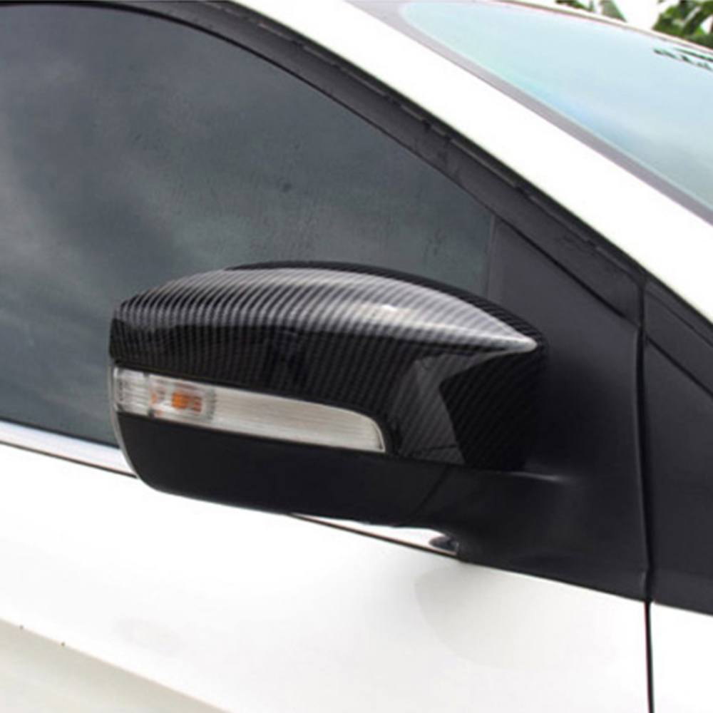 Couvercle de rétroviseur en Fiber de carbone, couleur, aile latérale, pour Ford Kuga Escape C520 EcoSport 13-18 Focus 3 MK3 SE ST RS US: carbon fiber