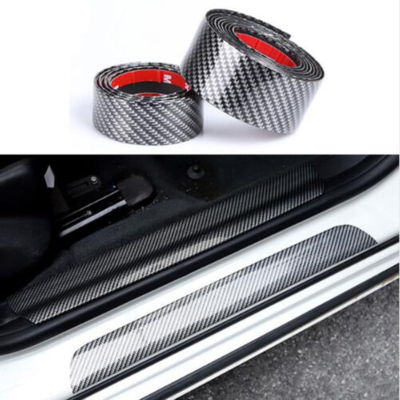Carbon Stickers Auto Bumper Beschermen Voor Auto Deur Kofferbak Lippen Protector 3D Auto Accessoires Sticker Auto Body Side Bescherming