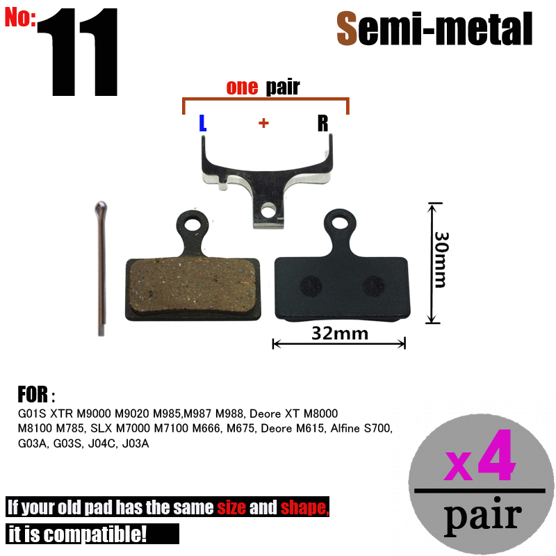 4 Paar Fiets Schijfremblokken Fiets Voor Shimano Xt/R Zoom 975 985 Zee MT5 315 Magura MT8 sram Avid BB5 Elixir DB1S Semi-Metallic: Licht Groen