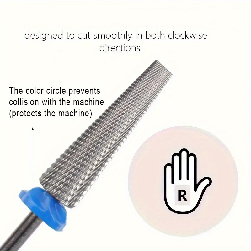Brocas para uñas superlargas 5 en 1, broca cónica cruzada de carburo de 3/32 pulgadas, Lima eléctrica giratoria bidireccional, accesorios para manicura