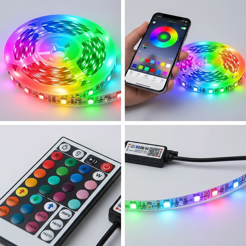18 led-strimler med 5050 rgb-lys, usb, farveskiftende, fleksibel lampe med app-styring til rumdekoration, tv-baggrundsbelysning