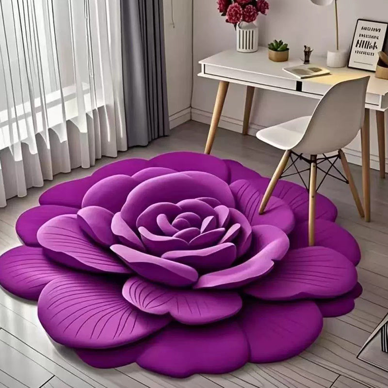 3D Fresh Flower Pattern Door Mats Alien Dirt-resistant Floral Plush & Diatomaceous Earth Floor Mat Bathroom Absorbent Anti-slip