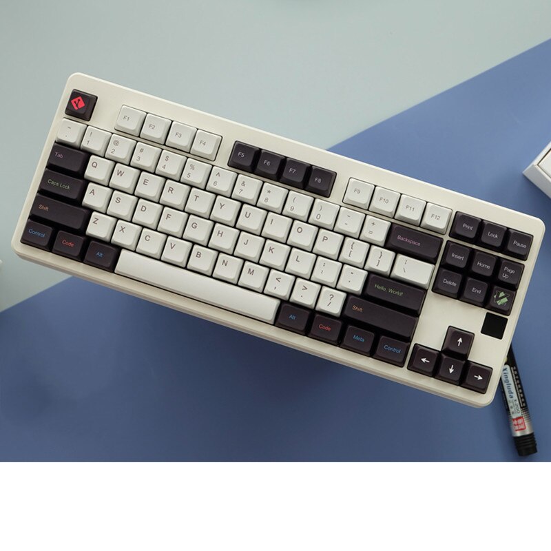 Cool Programmer Theme Keycaps 123 Keys XDA Profile PBT Sublimation For MX Switch Mechanical Keyboard