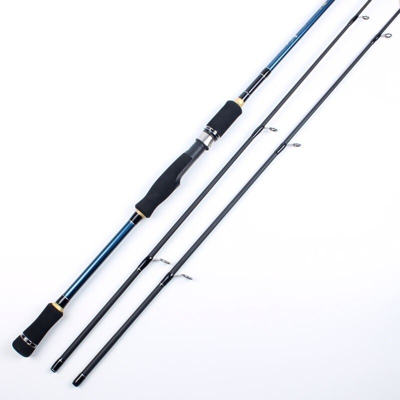 2 tips Spinning Fishing Rod (without reel) Carbon Fishing Pole 3 Sections Casting Lure Fishing Rod for Fishing