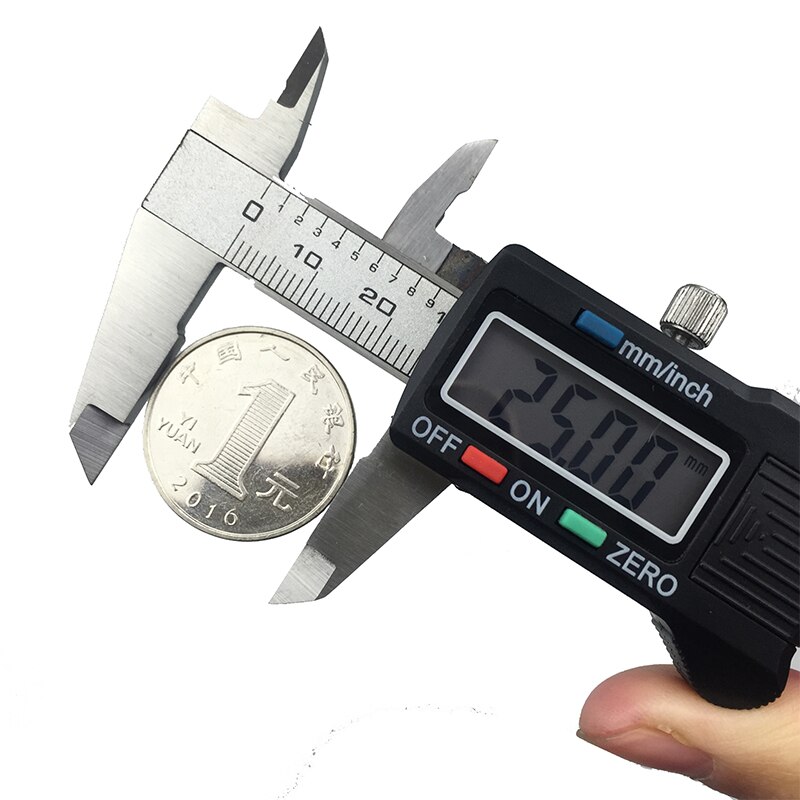 Calibrador Digital de acero inoxidable de 0-100mm, 4 pulgadas, mini calibrador vernier electrónico de bolsillo, calibrador deslizante de plástico, medidor de espesor de gema: stainless steel