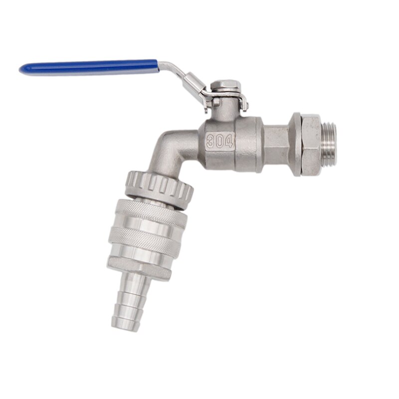 Beer & Wine Stainless Weldless Quick Disconnect Ball Valve Kit 1/2"NPT Homebrew Mash Tun Boil Kettle HLT Ball Valve Replacement