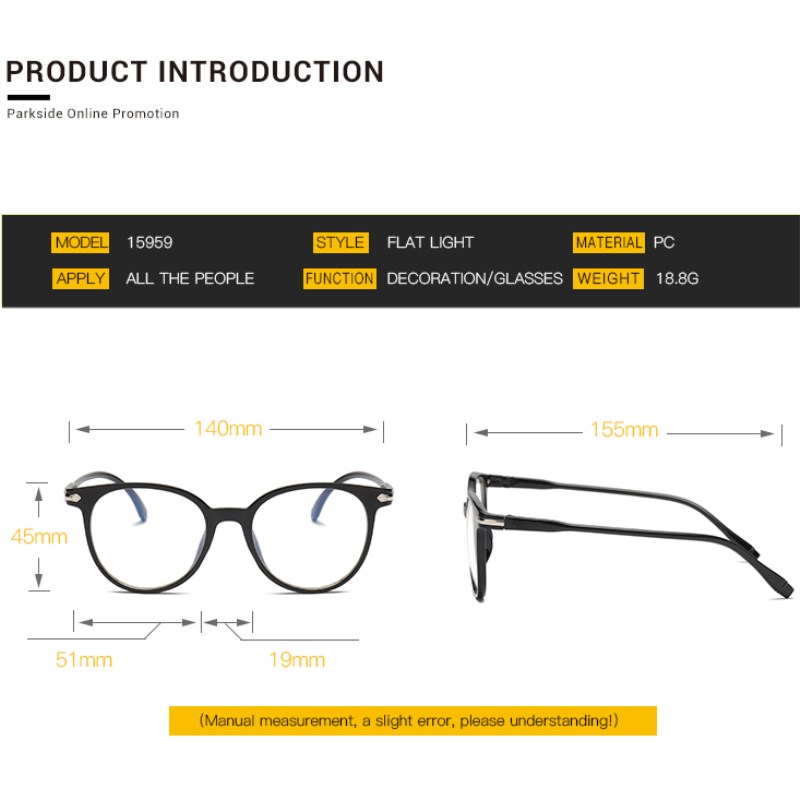 Transparent Lens Optical Plastic Glasses Frames for Women Cat Eye Men Eyeglasses Computer Eyewear Frame Oculos Plastic