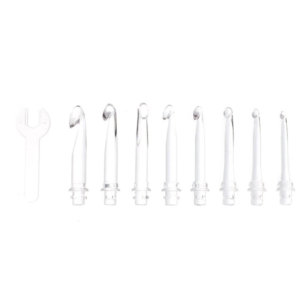 USB Charging LED Glow Crochet Hook With Led 9 Sizes Hooks Emergency Lighting Knitting Needles Replaceable Top Hook Sewing Tools