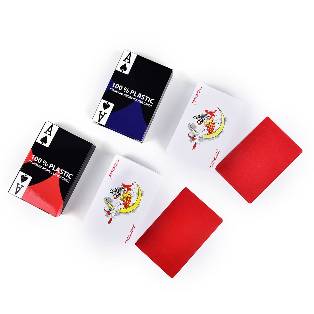 1 Sets Red Blue PVC Waterproof plastic playing poker cards Entertainment 63X88mm
