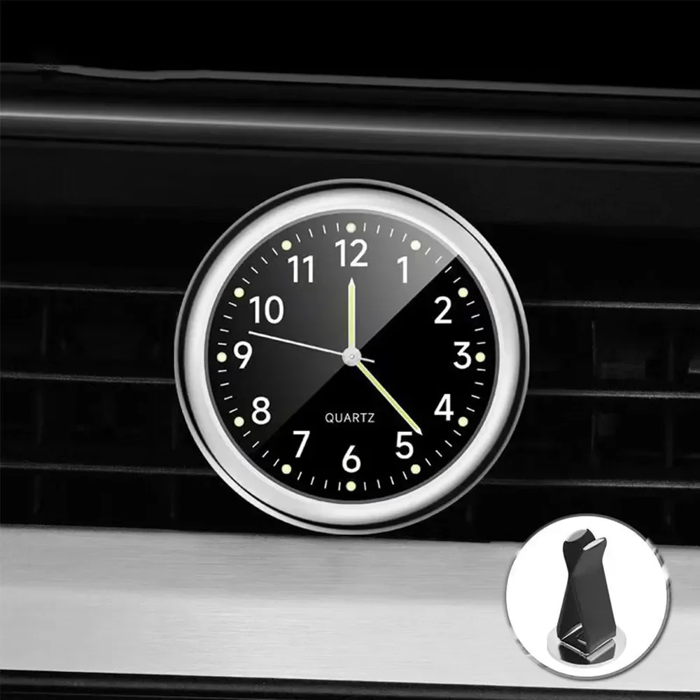 Waterdichte dashboardklok - quartz autoklok voor voertuigen en motorfietsen, universeel geschikt voor auto-accessoire met mini-tijdweergave: Black