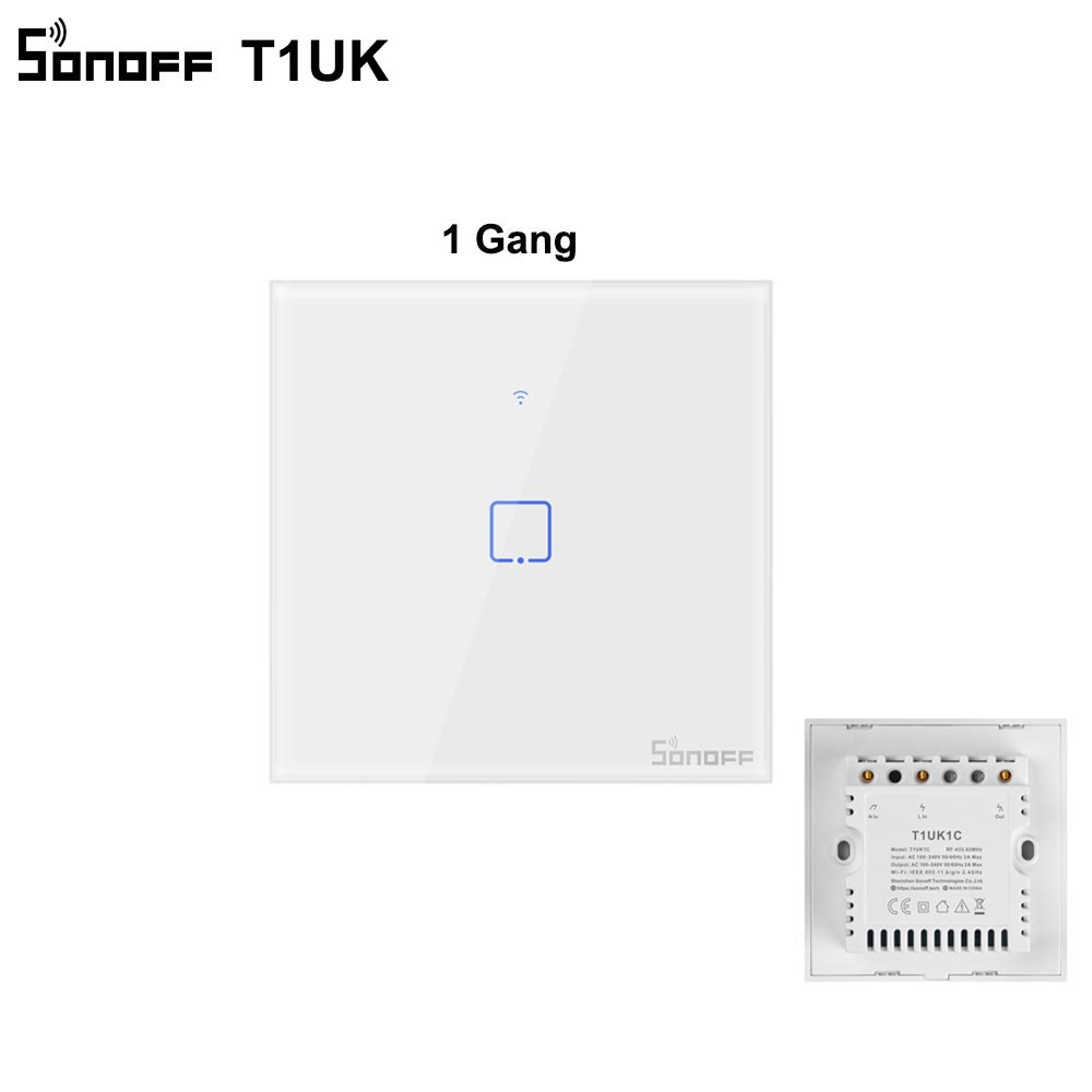 Itead SONOFF TX T1 EU UK Wifi Switch Smart Wall Touch Switch Wifi Light Switch 433Mhz RF Remote Controler Smart Home Automation: T1 UK 1C