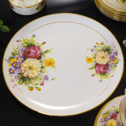 Jingdezhen Keramische Bone China Servies Gerechten Kom Plaat Soep Lepel Westerse Steak Plaat Met Diy Servies: 10inch