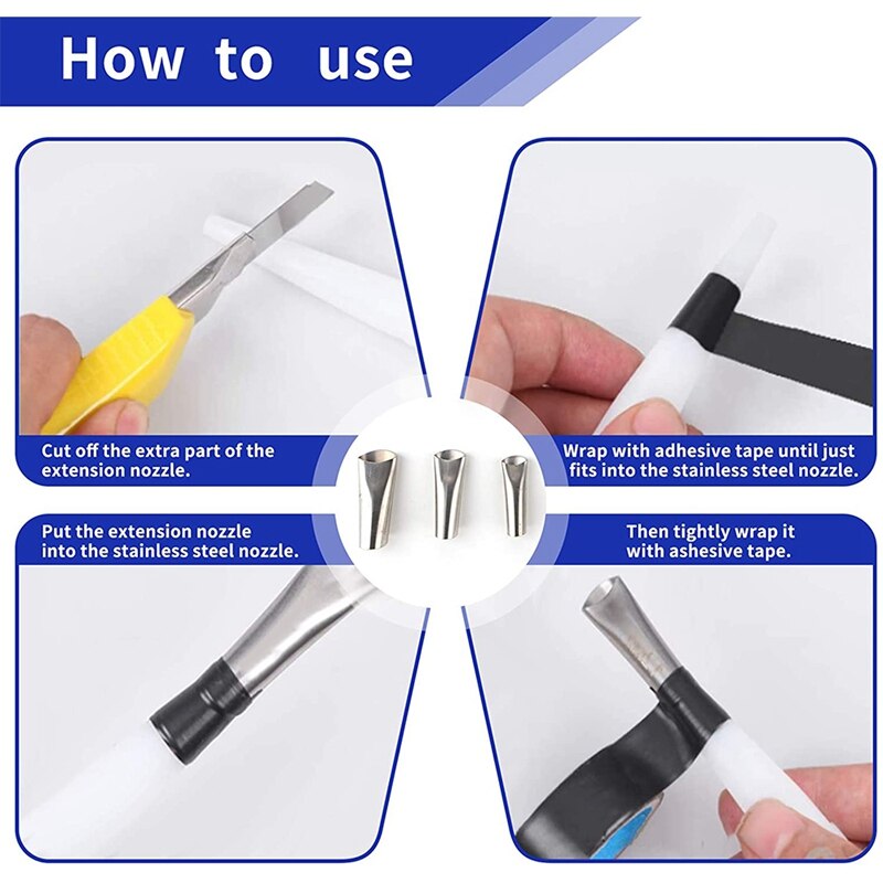 22PCS Caulk Nozzle Applicator Finishing Tool, Stainless Steel Sealant Nozzle, Caulking Tool Kit, Caulking Nozzle Set Retail