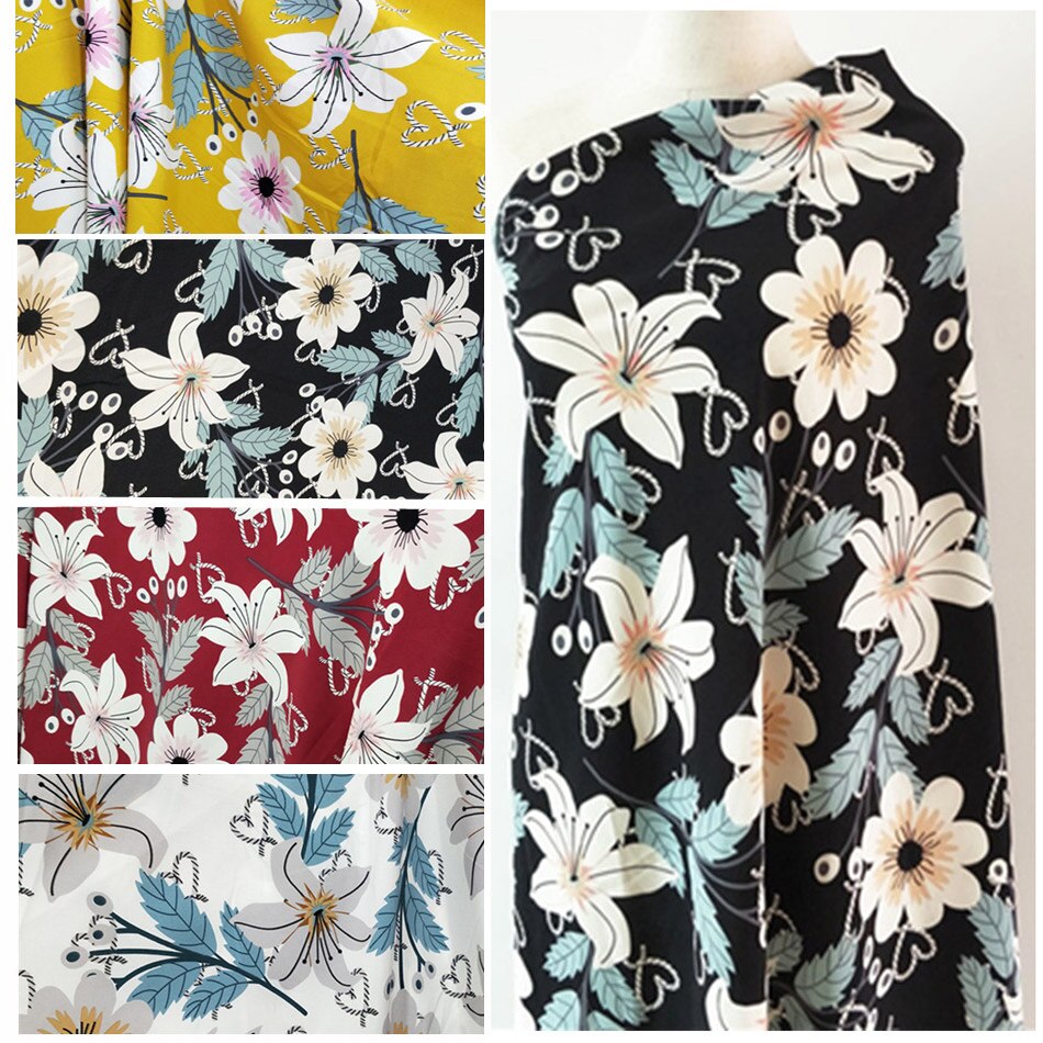 Soft Chiffon Dress Fabric dress blouse slightly stretchy shirt material DIY sewing textile Summer dress material