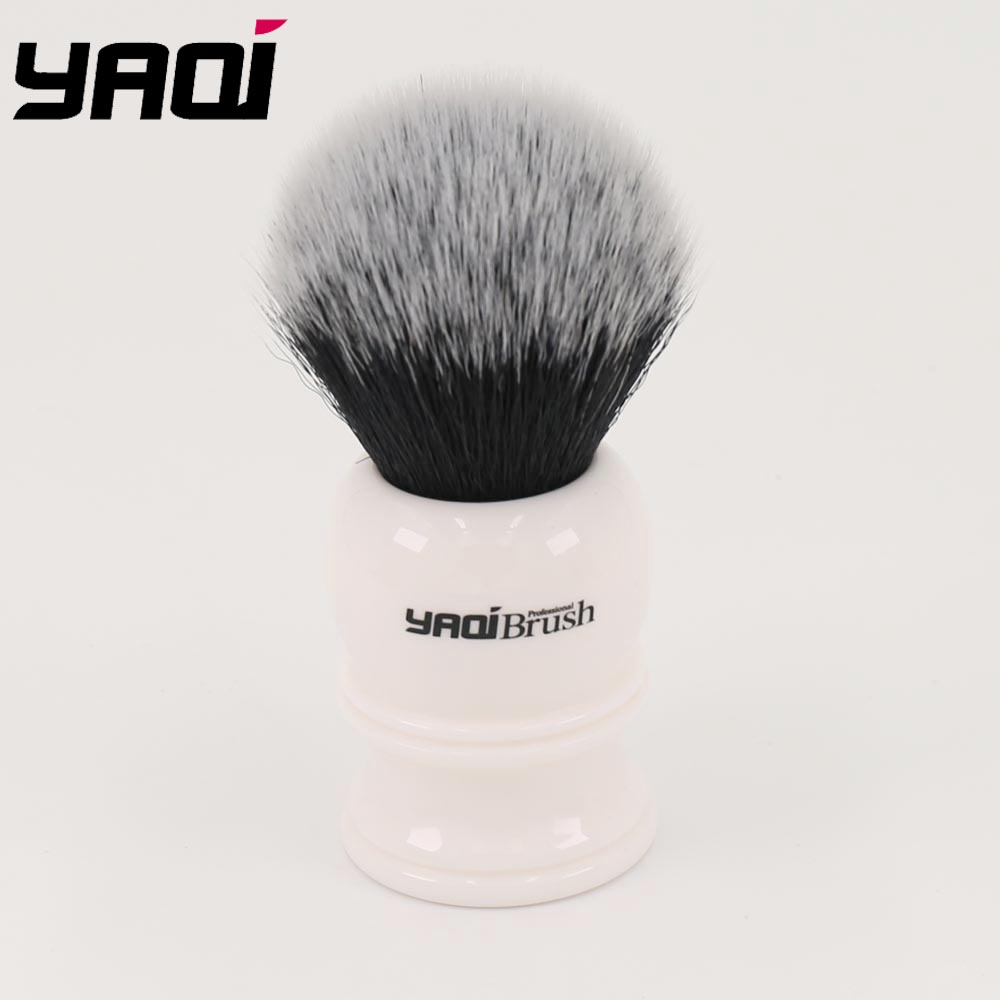 Yaqi 22mm syntetisk hår smoking knude hvid harpiks håndtag barberbørste mand
