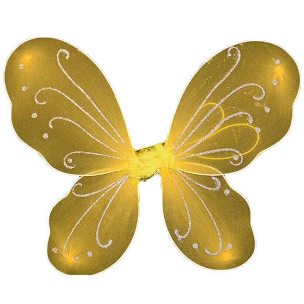 Volwassen Kid Fairy Vleugels Fancy Dress Party Kostuum Dressing Up Party Prop Diy Decoratie 35Cm X 42Cm: YELLOW