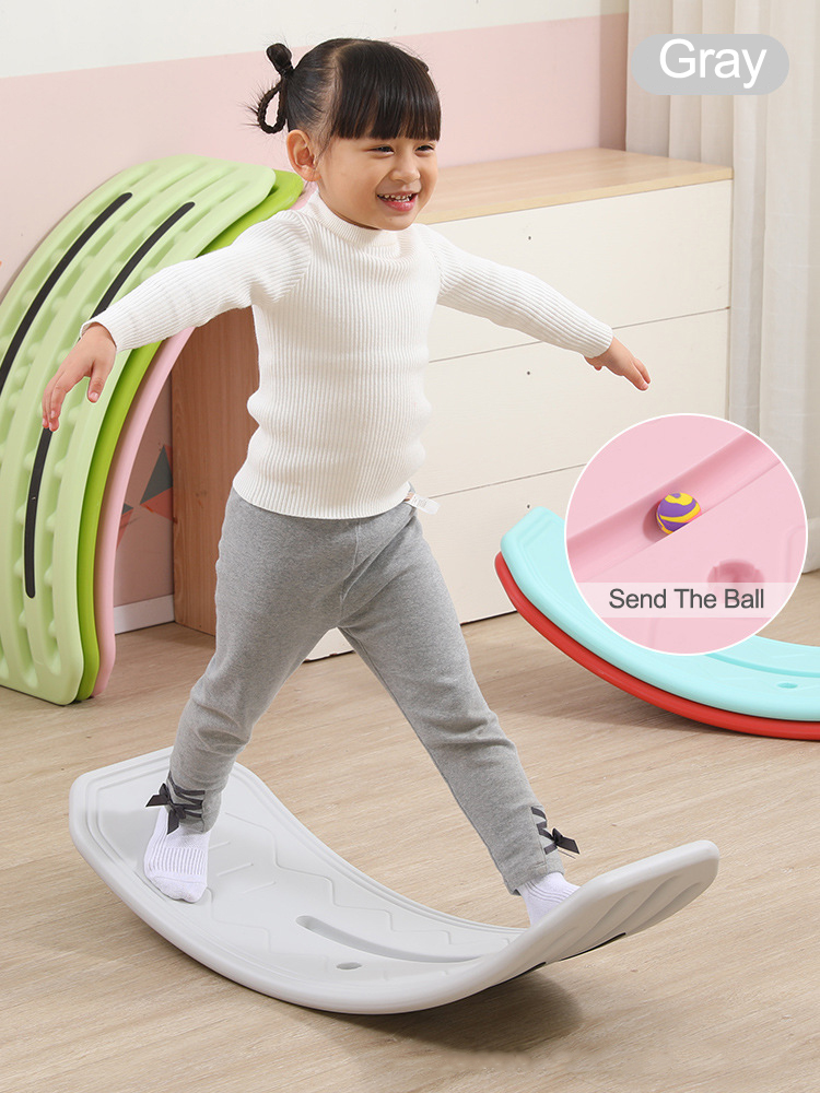 Altalena Balance Board plastica asilo all&#39;aperto per bambini Indoor Smart Kids Sense Training curvo Skateboard nuoto giocattolo regalo: gray