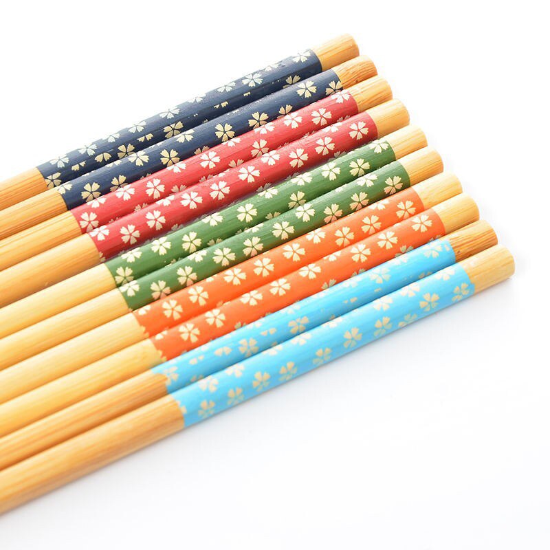 Palillos de madera clásicos chinos, palillos de bambú de flores naturales hechos a mano tradicionales, reutilizables, herramientas para Sushi, 1 par