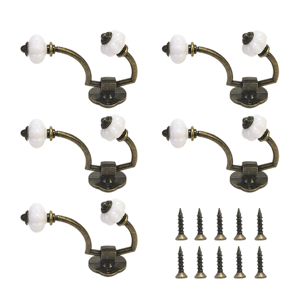 5Pcs/lot European Style Retro Hook Vintage Wall Hanging Coat Clothes Hat Bag Towel Hanger Drill Hook Orgnaizer Home Decor: Default Title