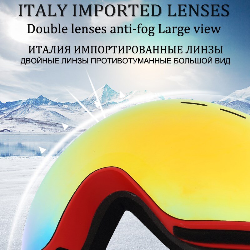 Phmax-óculos de esqui, unissex, máscara de neve, óculos de inverno, ski, com lentes amarelas, anti-neblina, snowboard