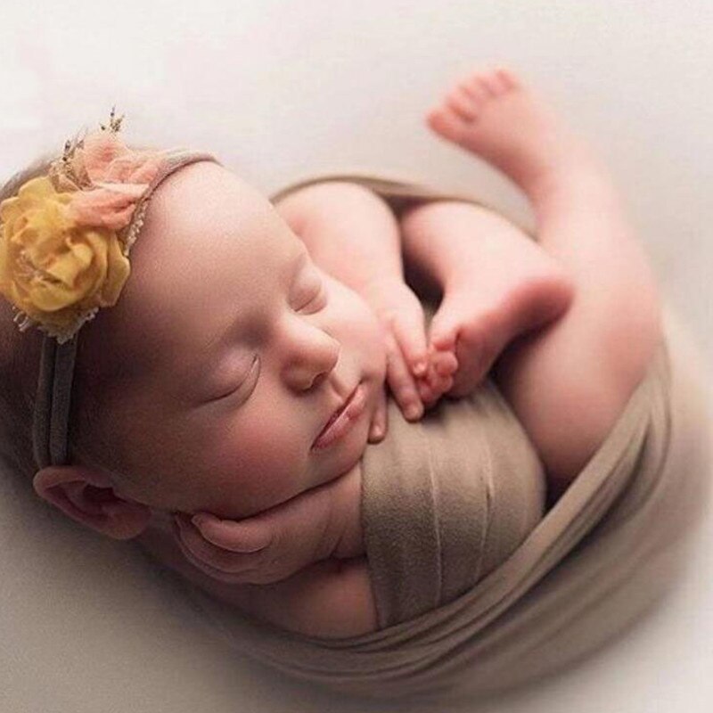 Ylsteed Pasgeboren Fotografie Props Stretch Baby Fotografie Wraps Deken Pasgeboren Inbakeren Baby Fotoshoot Props Accessoires