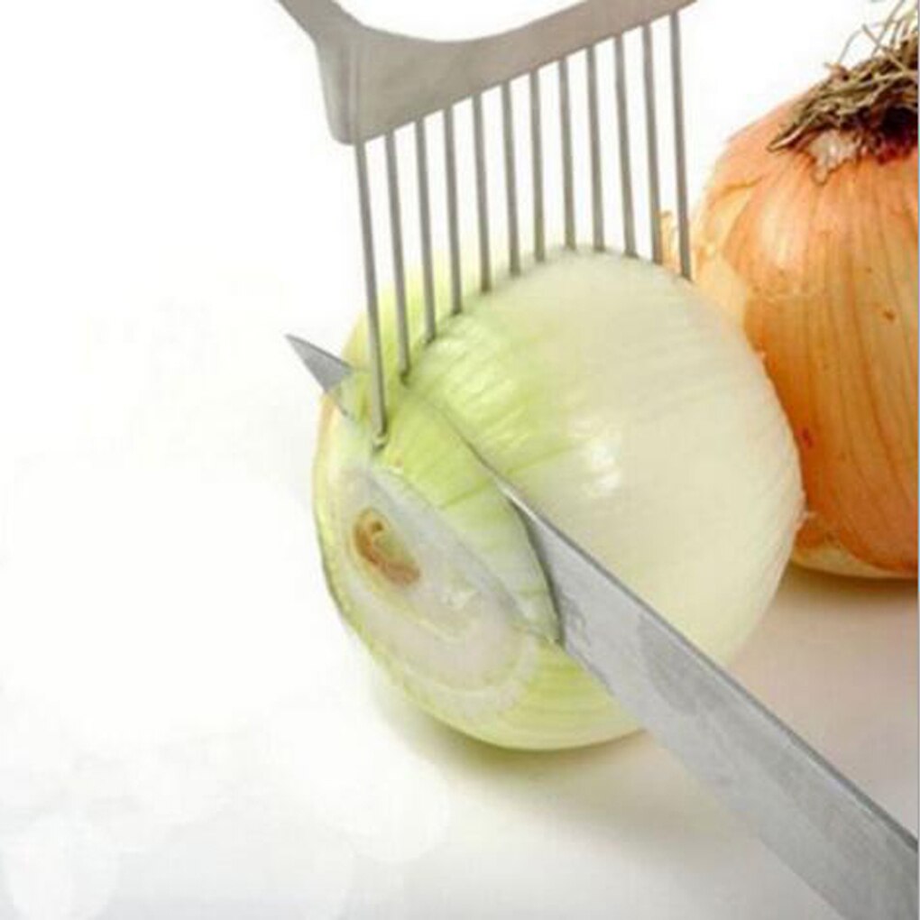 1PC Neue Küche Spielereien Zwiebel Schneidemaschine Tomaten Gemüse Sicher Gabel Gemüse Schneiden Schneiden Werkzeuge
