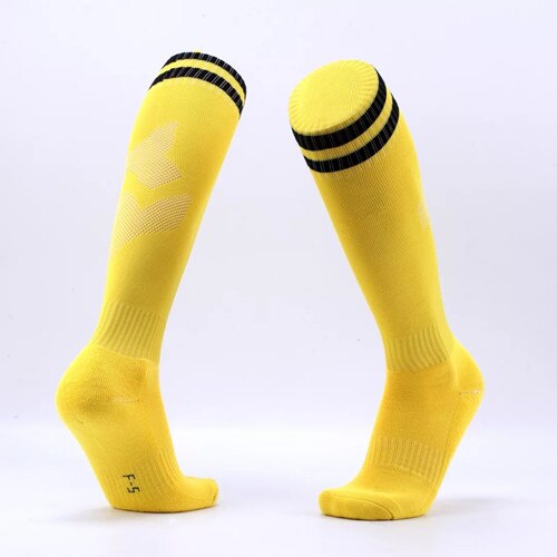 Kinder Erwachsene Fußball Socken Jungen Fußball kinder Oben Knie Plain Socken Lange Fußball Strümpfe Männer Über Knie Hohe Socken baseball: Gelb / Kids size