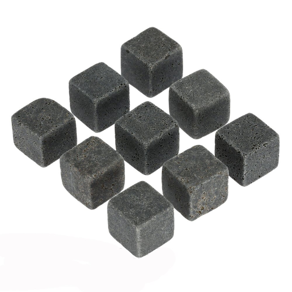 9pcs/Bag Natural Whiskey Stones Sipping Ice Cube Whisky Stone Whisky Rock Cooler Wedding Favor Christmas Bar