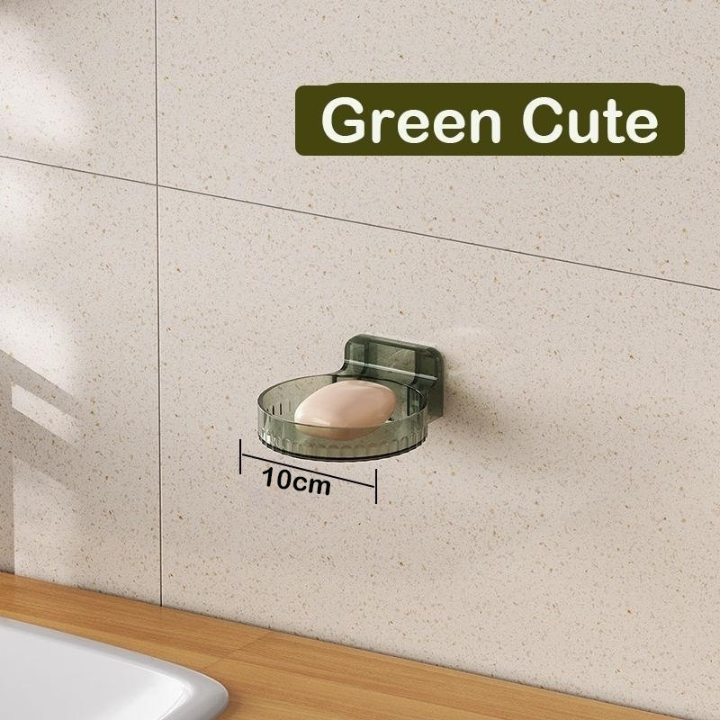 Estante organizador para el baño, soporte transparente para botellas de Gel de ducha montado en la pared, soporte de plástico sin perforación para el hogar, estante para mascotas: green
