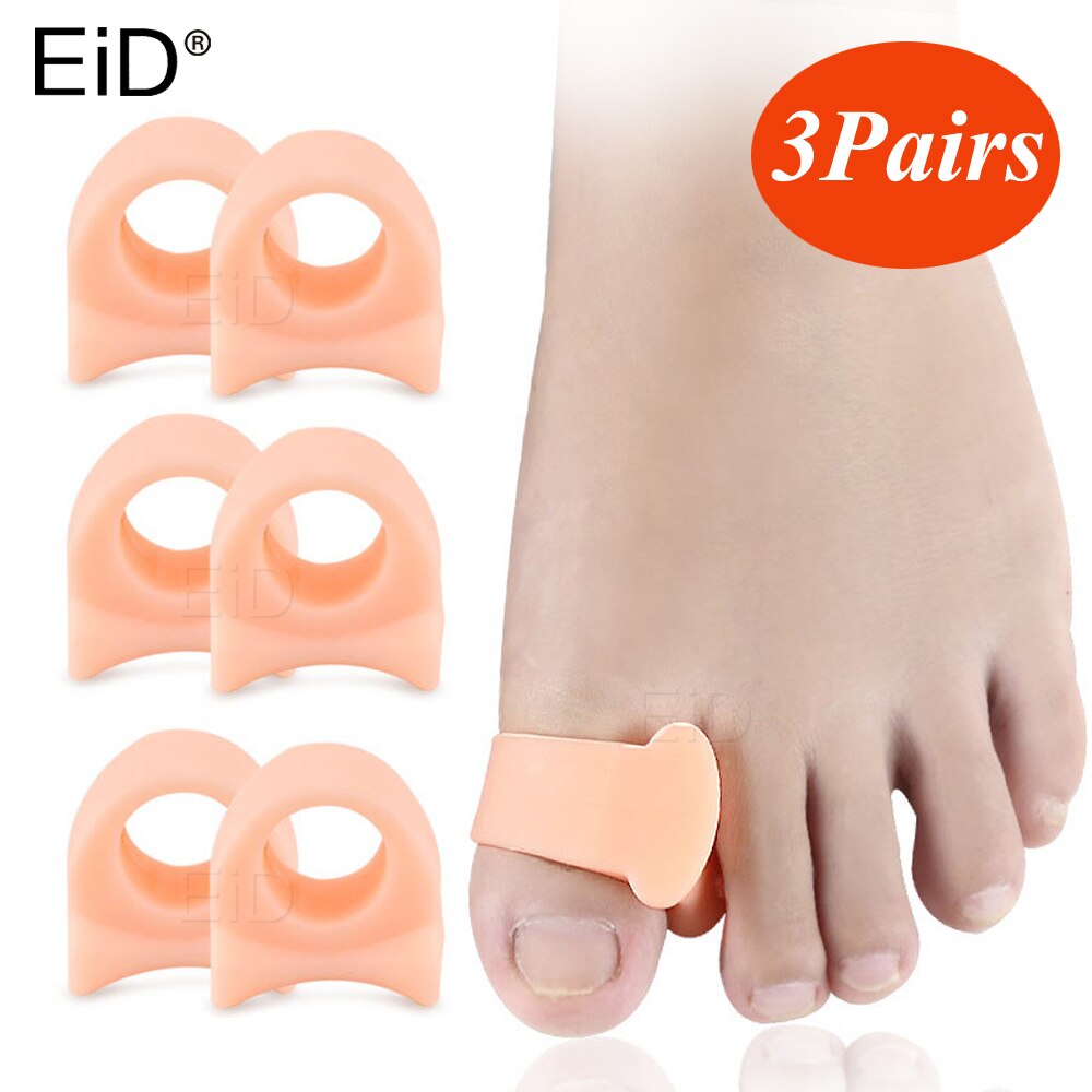 Eid 3 Paar Siliconen Gel Teen Separator Voor Hallux Valgus Corrector Dij Bone Overlappende Pijn Pads Bunion Orthopedische Tenen Inserts