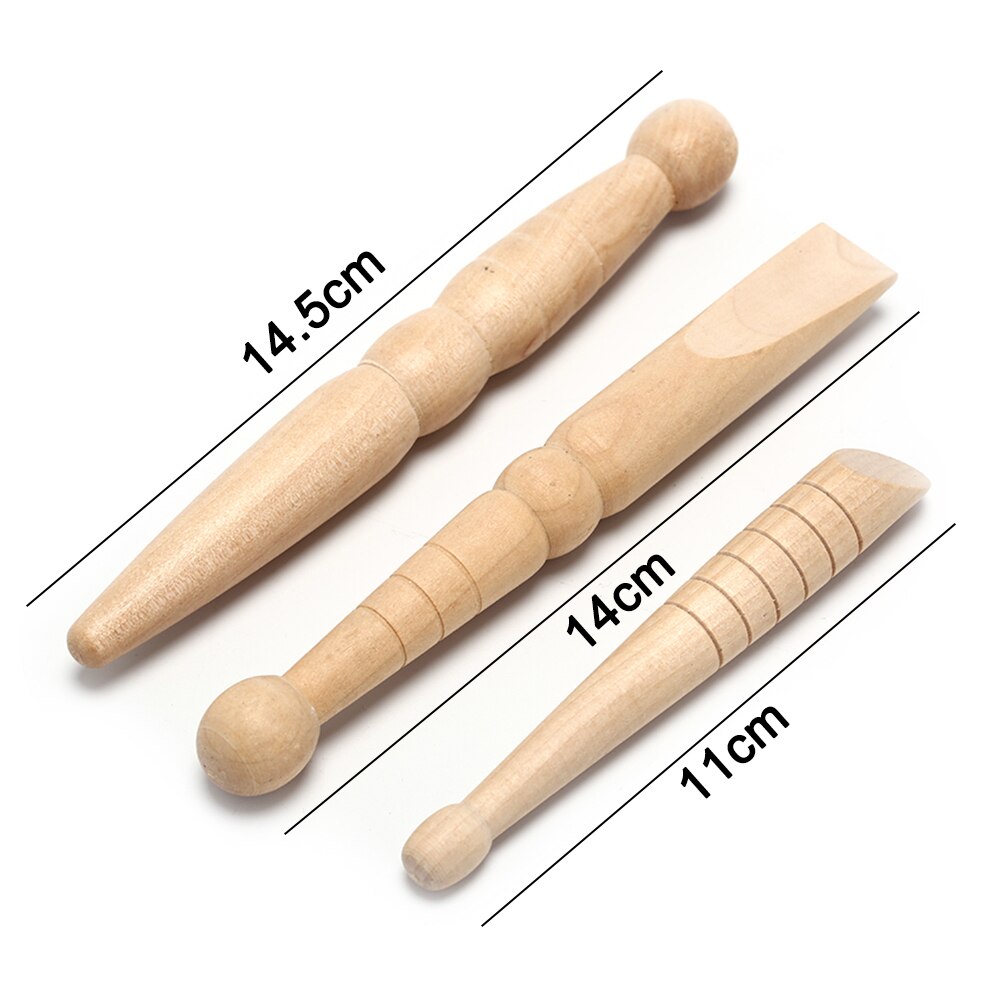 3Pcs Originele Houten Acupunctuur Voetreflexologie Massager Voet Body Massage Stick Verlichten Spierpijn Ontspannen Tool