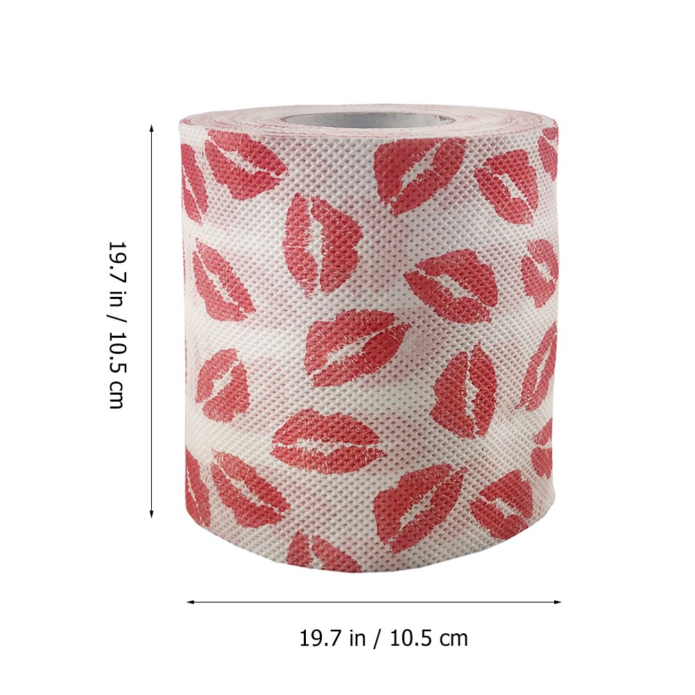 Printed Toilet Paper Lip Print Pattern Tissue Napkin (White and Red)