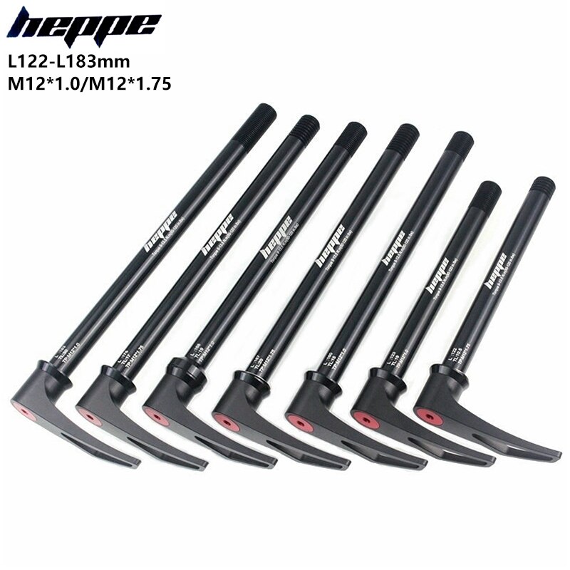 HEPPE – axe de fourche avant et arrière pour vtt, 12x100, 12x110, 12x142, 12x148, dégagement rapide, M12xP1.0/P1.75