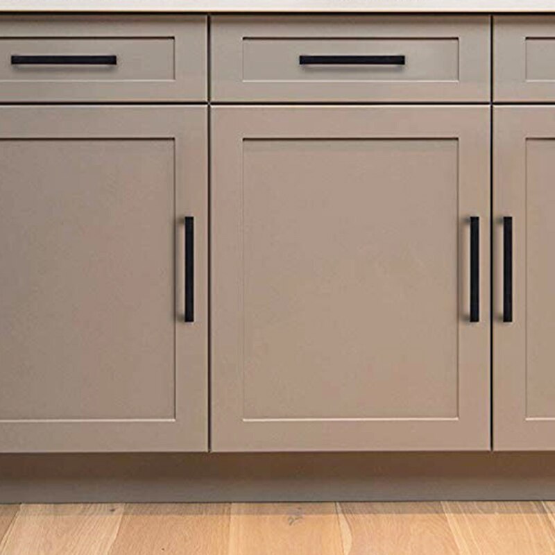 Manijas de armario cuadrado de cocina tiradores de armario negro mate tiradores de Cajón Negro accesorios del armario de cocina manijas de cocina, 15 Pac