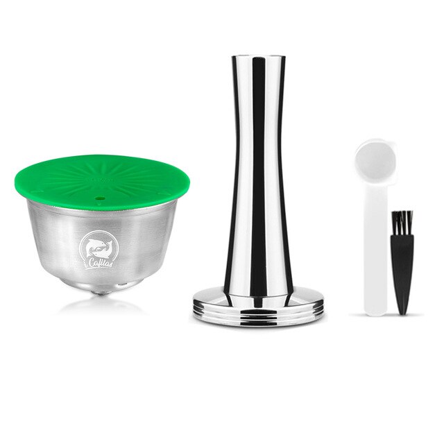 Refillable Capsule For Dolce Gusto Reusable Pod Coffee Machine 4th Generation Crema Maker Nespresso Original Capsule Adapter: 1 Capsule 1 Tamper