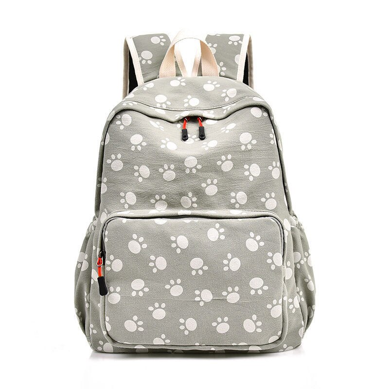 Canvas Dames Schoudertas Rugzakken Vrouwen Schooltassen Cartoon Print Vrouwelijke Business Tassen Teen Meisjes Boek Tassen Laptop Tassen: green